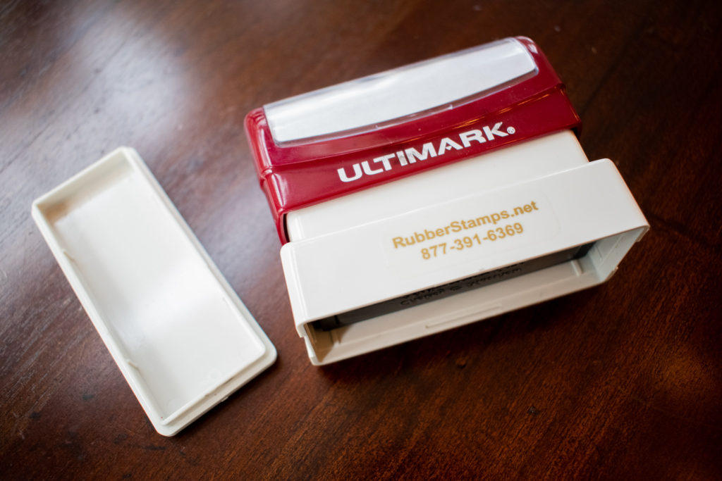 ultimark self inking rubber stamp