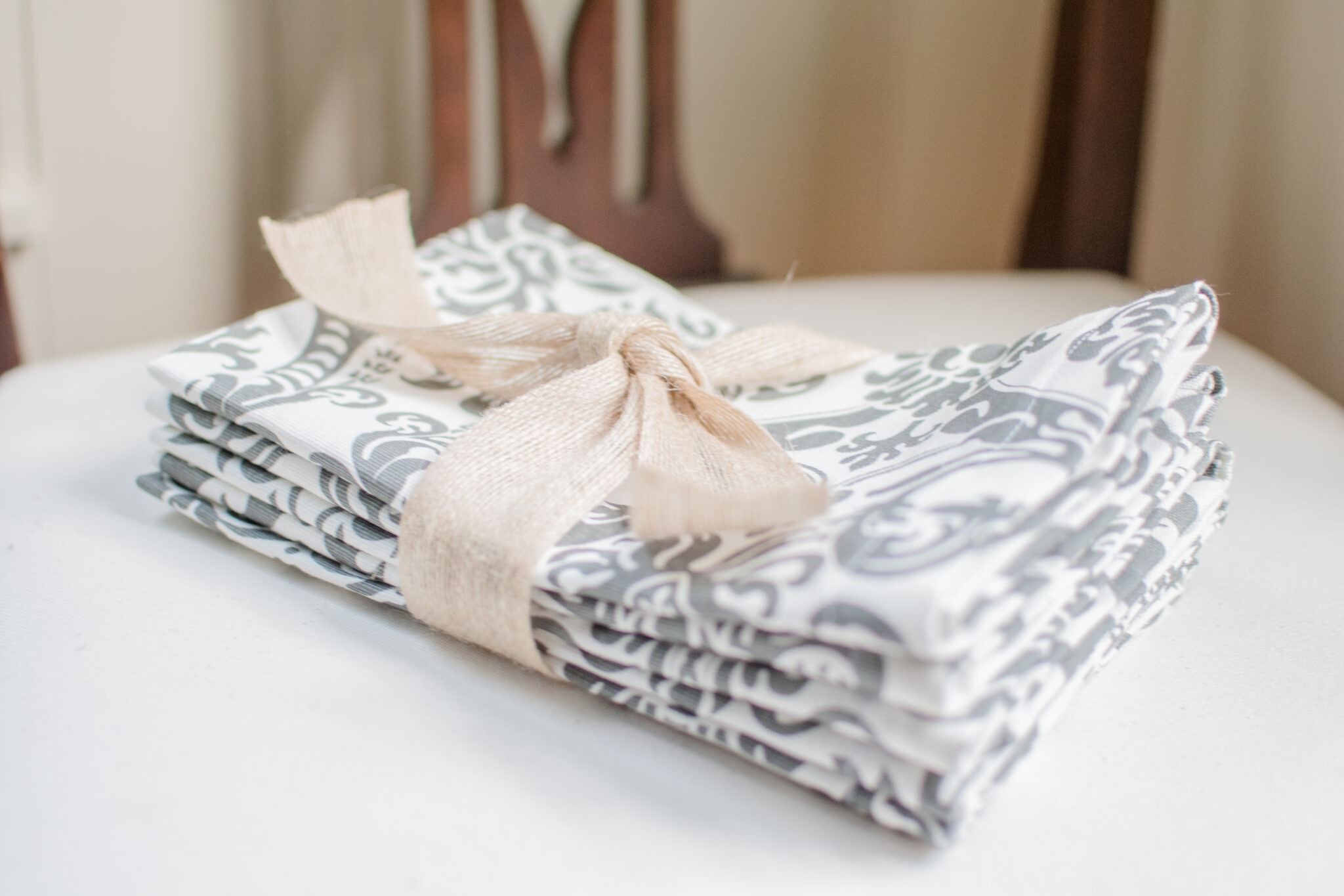 DIY Cloth Napkins with Mitered Corners and Trim - A Wonderful Thought